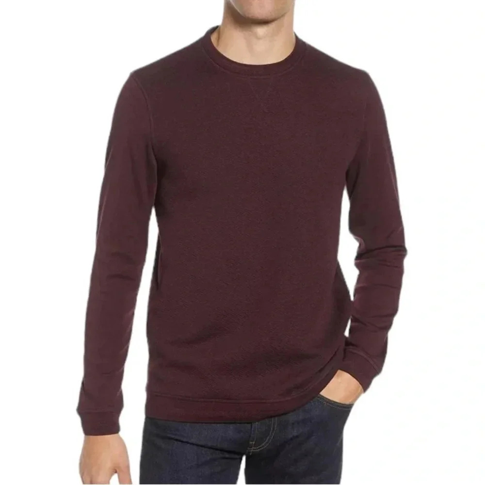 Ted Baker London Tricks Slim Fit Quilted Jersey Sweatshirt Burgundy Size XXL